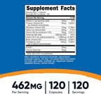 Nutricost High Potency B Complex with Vitamin C, 462mg, 120 Capsules