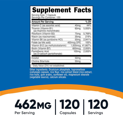 Nutricost Complejo B de Alta Potencia con – Sistema nervioso: Apoyan la función normal del sistema nervioso, lo – Image 2