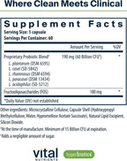 Hyperbiotics Vital Nutrients Prebiótico y Probiótico para Mujeres y Hombres | 60 mil millones UFC | Salud Digestiva | 60 Cápsulas Veganas