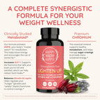 Happy Healthy Hippie Lighten Up - Complemento GLP-1 con Metabolaid y Cromo - 30 Cápsulas Veganas