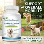 Nutrition Strength Vitamina D para Perros con Calcio, Magnesio y Zinc - 120 Comprimidos Masticables