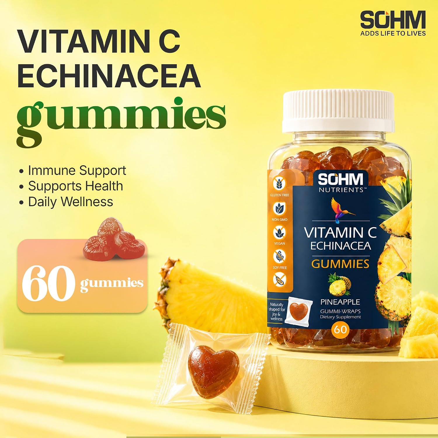 Gominolas de Vitamina C y Equinácea 60 uds - SOHM