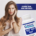 Hair Skin and Nails - Suplemento de Biotina y Vitaminas para Piel, Cabello y Uñas, 60 Cápsulas
