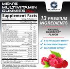 Multivitamínico para Hombres - Gomitas Diarias Completas con Vitamina D, Vitaminas B, Zinc y Más - 13 Vitaminas y Minerales Esenciales - 60 Gomitas