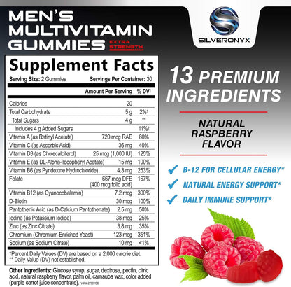 Multivitamínico para Hombres - Gomitas – Sistema inmunitario: Las vitaminas C, D y el zinc contribuyen al – Image 2