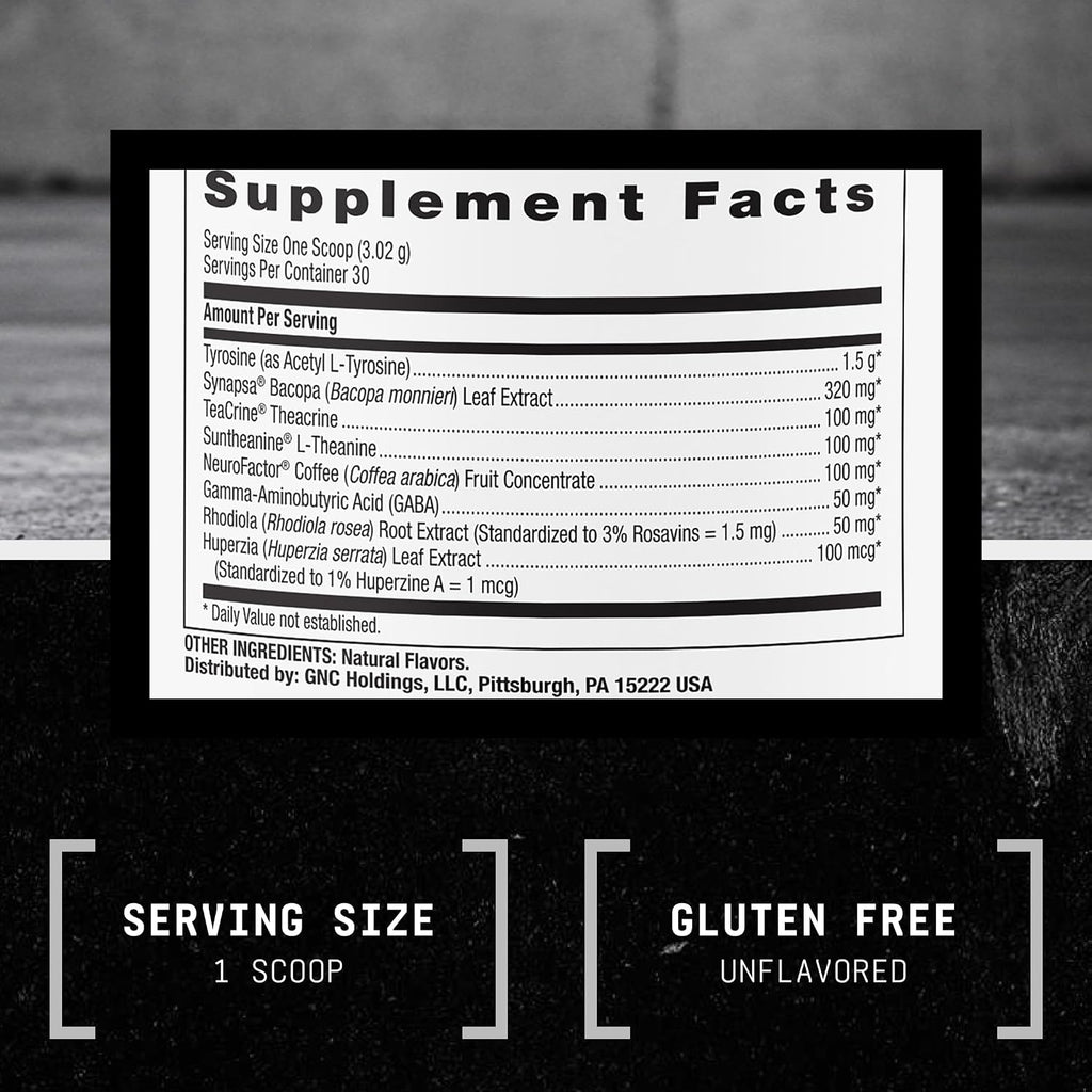 BEYOND RAW Chemistry Labs Polvo Nootrópico, Potenciador Cognitivo y Apoyo a la Memoria, 30 Servicios