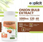 Extracto de Cebolla Natural 1000mg - Bulbo de Cebolla Seca (Allium Cepa) - 120 Cápsulas