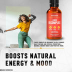 Vitamin B Complex Liquid Drops Vegan - Extra Strength Sublingual Formula - Complejo B en gotas sublingual vegano