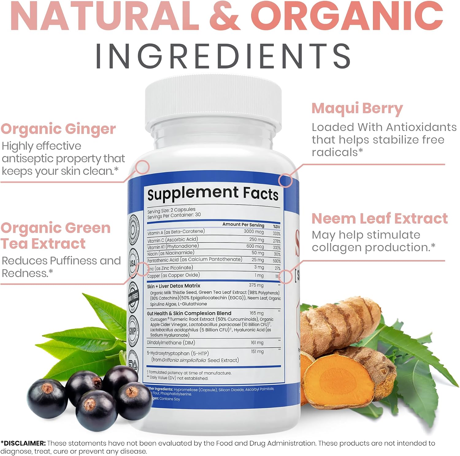 Zen Nutrients SkinVite: Suplemento Natural para la Piel, Acné y Apoyo Digestivo