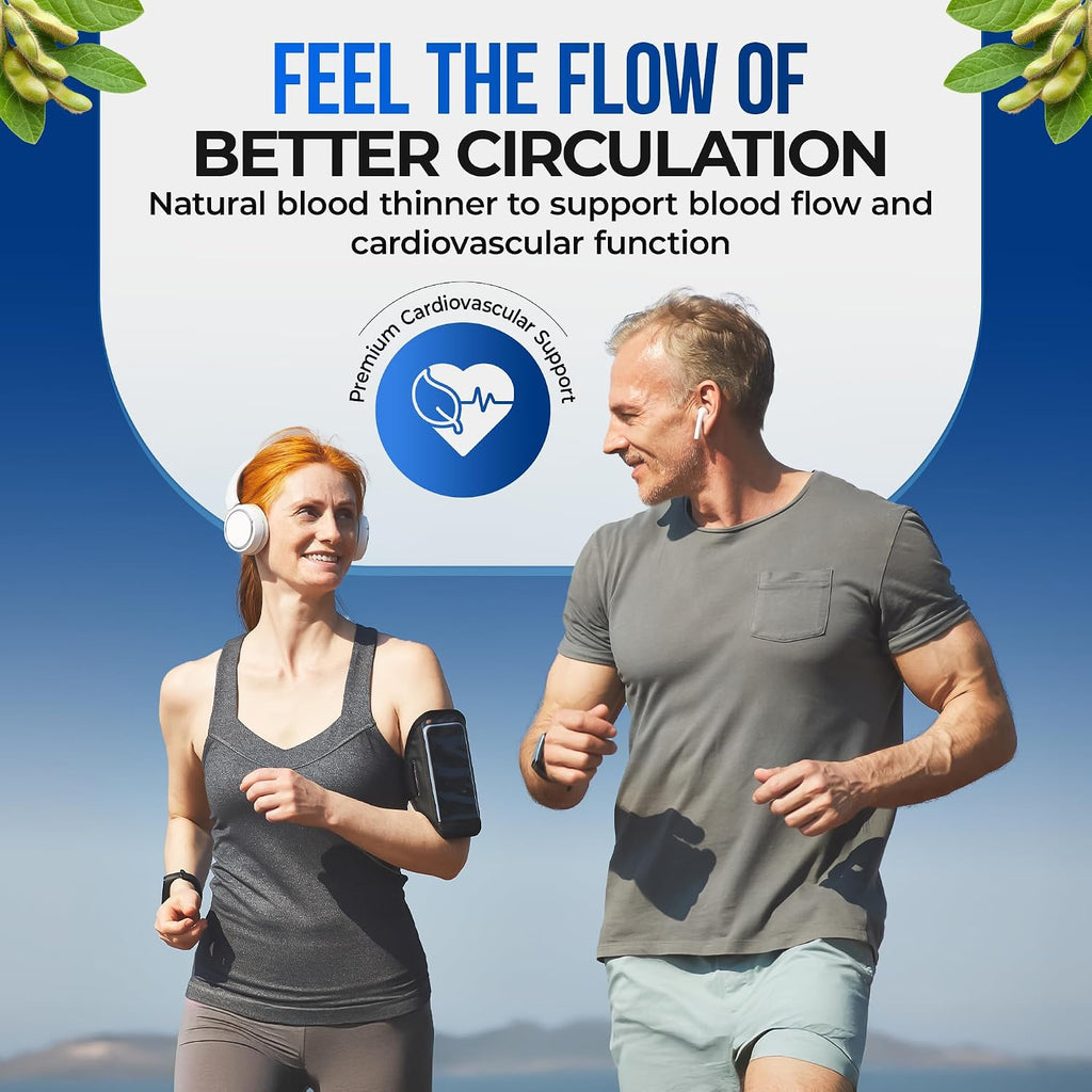 Nature's Nectar Nattokinasa Orgánica 250mg - Doble Concentración 5000 FU - Apoya la Salud Cardiovascular y Circulación Sanguínea - 90 Cápsulas