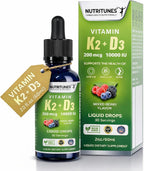 Nutritunes D3 K2 5000 UI + 100 mcg MK-7 120 Cápsulas