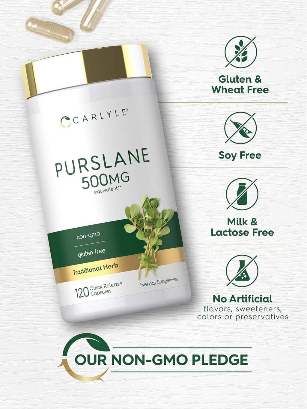 Carlyle Cápsulas de Verdolaga (Purslane) – 120 Cápsulas