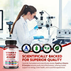 Ultra Complejo B con Vitamina C – Apoya la Salud Cerebral y Promueve el Cabello, la Piel y las Uñas Saludables – Alta Potencia B1, B2, B3, Folato, B12, Biotina, B5 y Colina – 150 Cápsulas