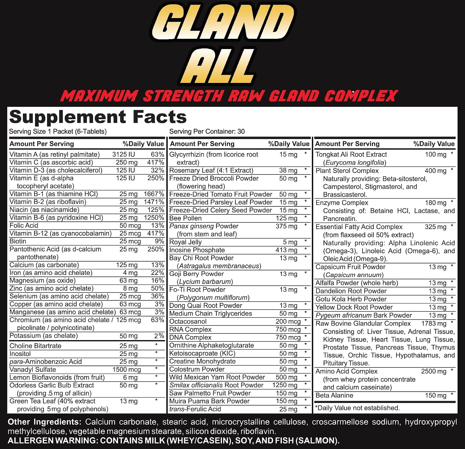 Gland Complex Crudo Total 30 Sobres