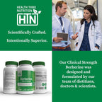 Health Thru Nutrition Berberine HCl 500mg 60 Cápsulas | Suplemento de Alta Potencia | Vegano | Sin OGM | Sin Soja | Probado por Terceros