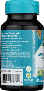 Nature's Way Ashwagandha, Extracto Premium Adaptógeno, 60 Cápsulas