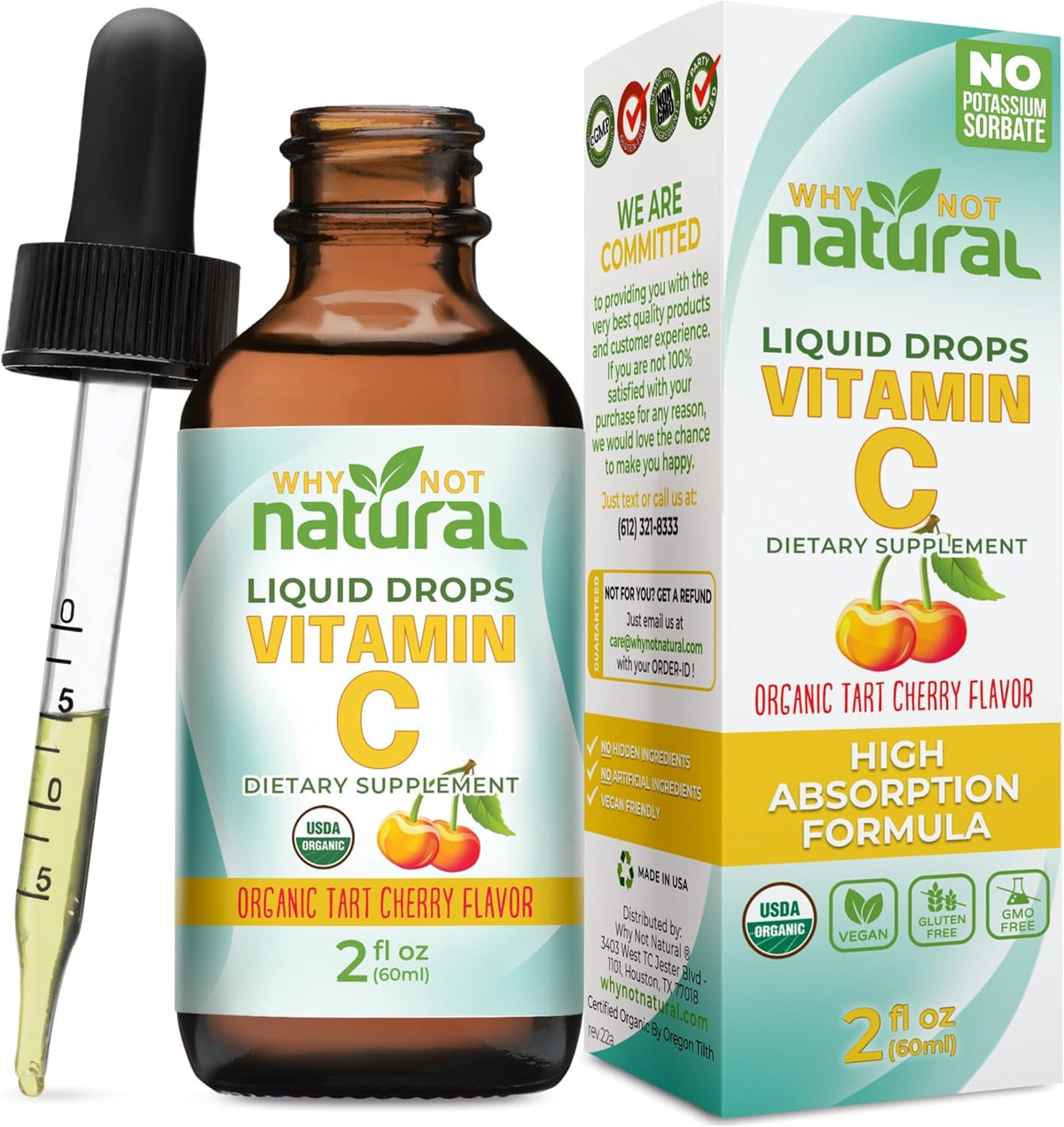 Why Not Natural Organic Liquid Vitamin C Drops Supplement – Image 1