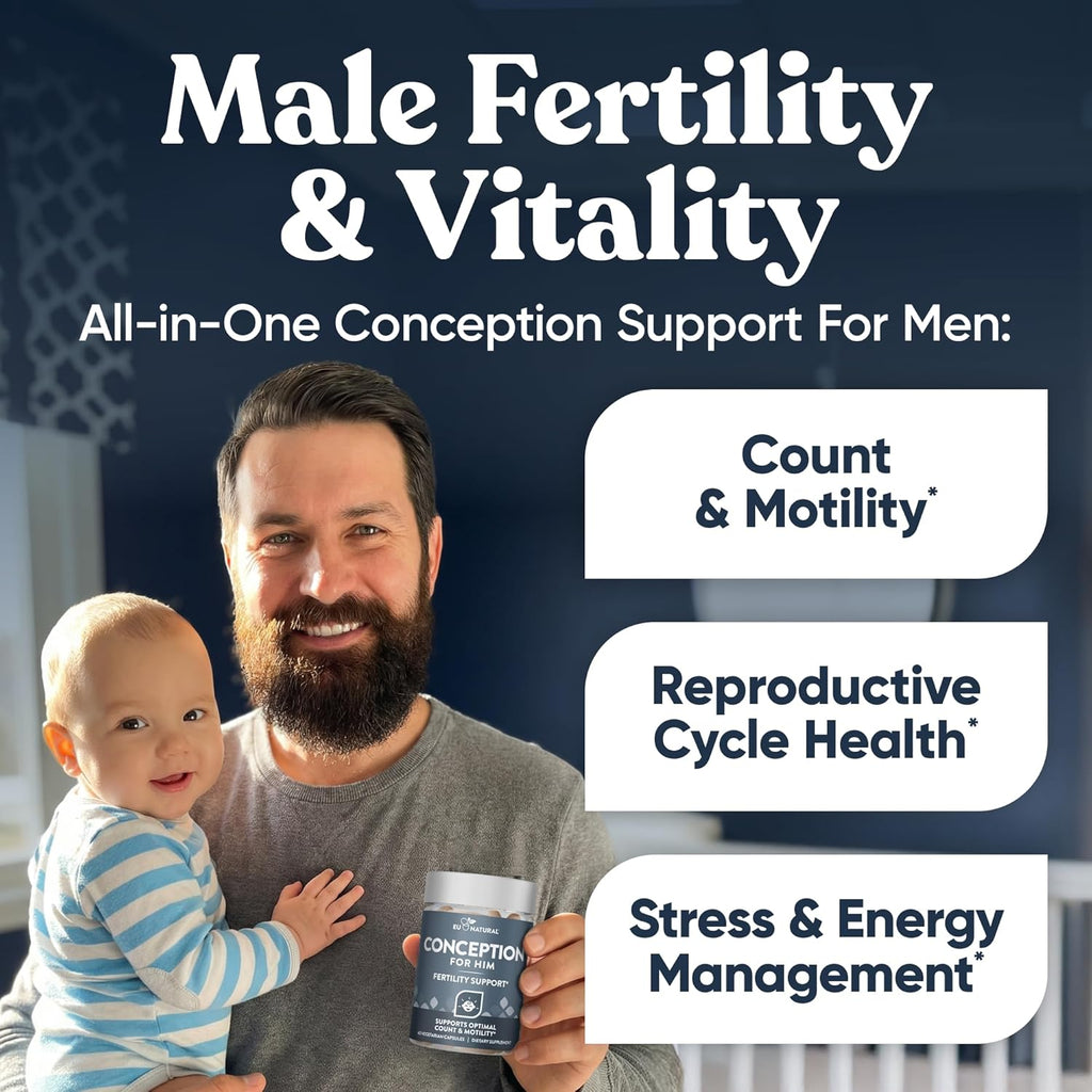 Eu Natural Conception for Him - Suplemento de Fertilidad Masculina, 60 Cápsulas Vegetales