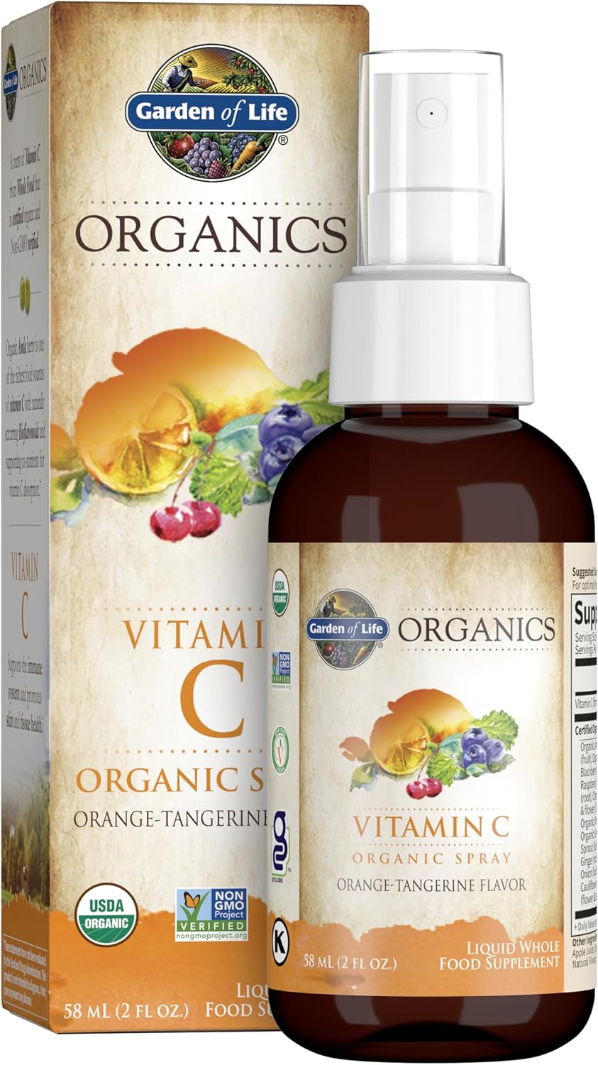 Garden of Life Organics Spray de Vitamina C con Amla Berry - Sabor Naranja Mandarina, 60 ml
