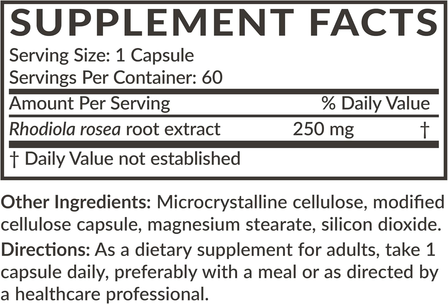 Futurebiotics Rhodiola Rosea Cápsulas Vegetarianas, 60 unidades