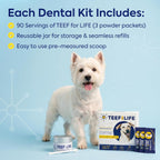 TEEF FOR LIFE Protektin42 Polvo Dental Prebiótico para Perros - 90 Dosis (3 Paquetes)