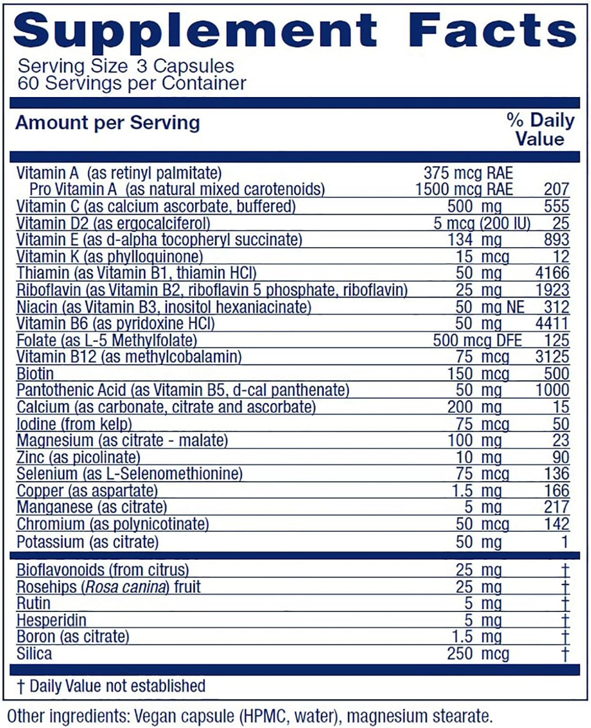 Vitanica Women's Symmetry, Multivitamínico Diario de Alta Potencia para Mujeres, Vegano, 180 Cápsulas