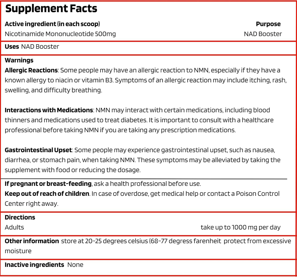 Probase Nutrition Longevity Pure NMN Powder 40 Gramos - Polvo de Nicotinamida Mononucleótido - görsel 4