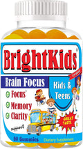 BrightKids Focus Gummies for Kids & Teens - Omega 3 DHA, Memory & Concentration