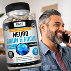 Kaya Naturals Neuro Brain - Cápsulas de apoyo cerebral para memoria y concentración - 60 unidades