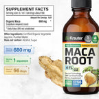 BIO KRAUTER® Maca Root for Women and Men - Vegan Maca Root Liquid Drops 680 mg for Drive & Active Lifestyle Support - 4 Fl.Oz., 56-Day Supply, Non-GMO, Alcohol & Sugar Free Herbal Supplements