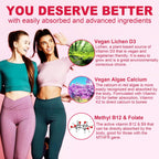 Multivitamínico en Gominolas Sin Azúcar para Mujeres con Calcio, D3 K2, Inositol, Folato, Biotina, Hierro - 2 Paquetes