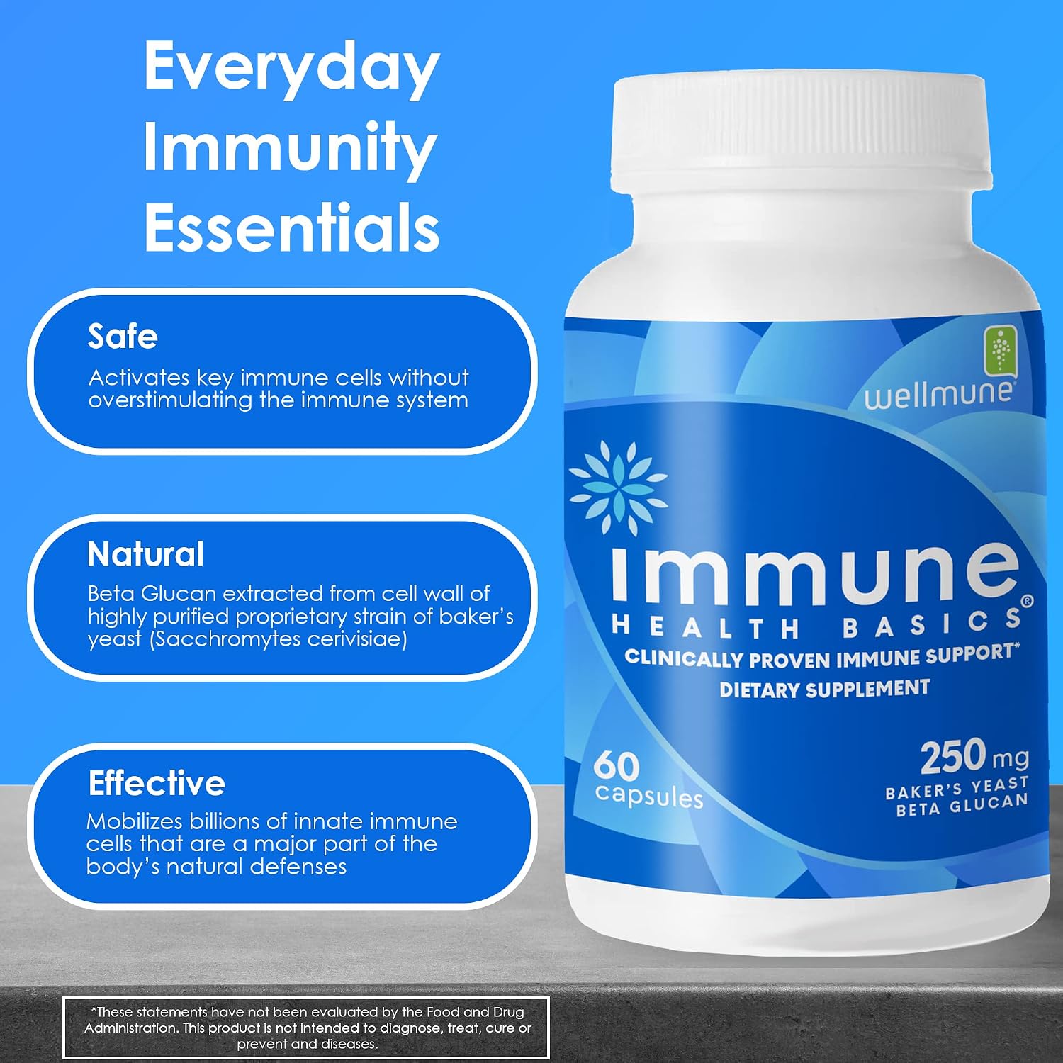 Immune Health Basics Ultra Strength Immunity - Beta-Glucano 250 mg - 60 Cápsulas