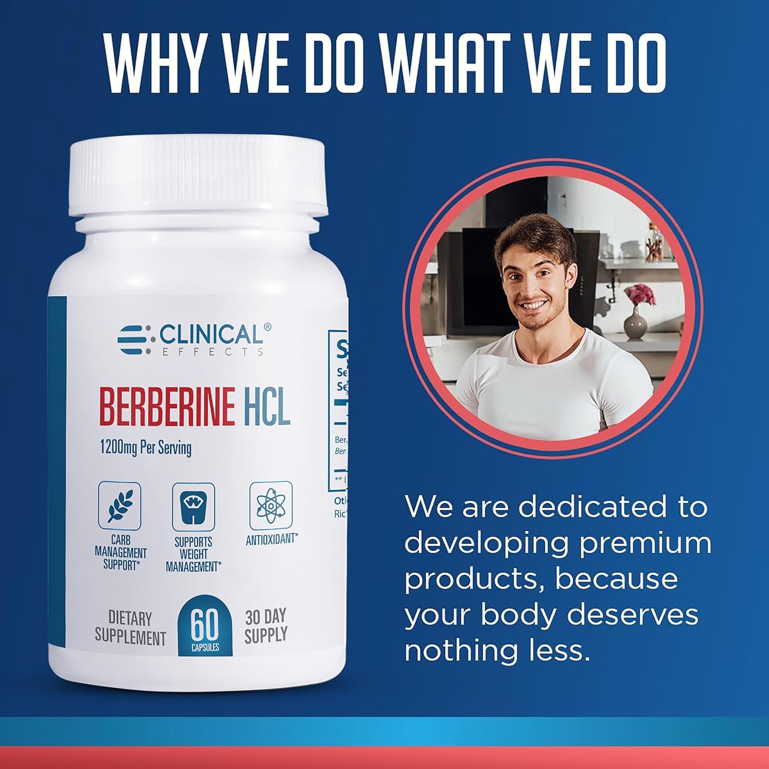 Clinical Effects Berberine HCL 1200 mg - Suplemento Vegano de Berberina Pura - 60 Cápsulas Vegetales