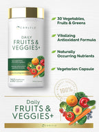 Carlyle Frutas y Verduras Suplemento - 250 Cápsulas - Fórmula con 30 Frutas y Verduras