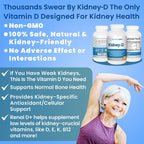 Kidney-D, Suplemento Renal con Vitamina D3 Optimizado para la Salud de los Riñones