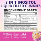 Gominolas de Myo-Inositol y D-Chiro Inositol con Omega-3, Folato, Vitamina D3, B12, Magnesio y Zinc - 60 Gominolas