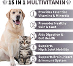 Best Buddy Multivitamin 15-en-1 Snacks para Perros y Gatos, Suplemento Completo para la Salud con Apoyo Articular + Enzimas Digestivas, Vitaminas y Suplementos para Perros sin Cereales para Piel y Pelaje (Tocino/Cerdo, 225g)