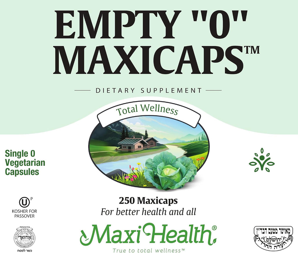 Maxi Health Cápsulas Vegetales Vacías Tamaño 0, 250 Unidades