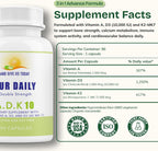 Daily Vites ADK 10 - Suplemento de Vitaminas A, D3 y K2 (MK-7), 90 Cápsulas