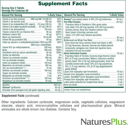 NaturesPlus Source of Life Women, 120 comprimidos - Multivitamínico y Mineral para Mujeres con Hierro, Calcio, Folato y – Image 5