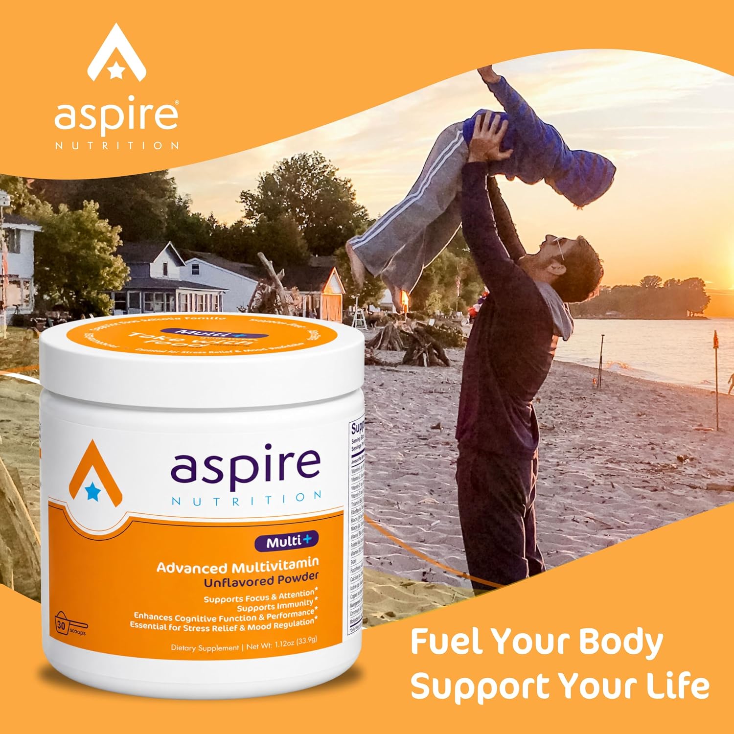 Aspire Multi+™ Advanced Multivitamin for Kids, Men & Women (unflavored Powder)
