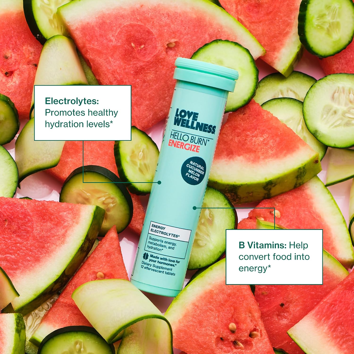 Love Wellness Hello Burn Energize - 12 Comprimidos