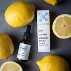Ovaterra Vitamin D3 & K2 Liquid Drops - 1.000 UI D3 + 25 mcg K2 MK-7, Sabor Limón Natural, 600 Gotas - 10 Meses de Suministro