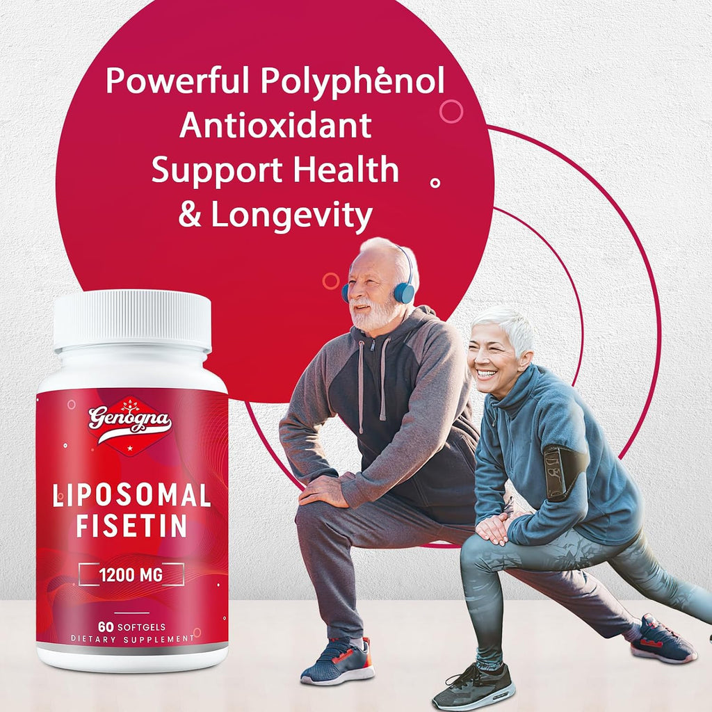 Suplemento de Fisetina Liposomal 98% Puro 1200 mg - 120 Cápsulas | Genogna