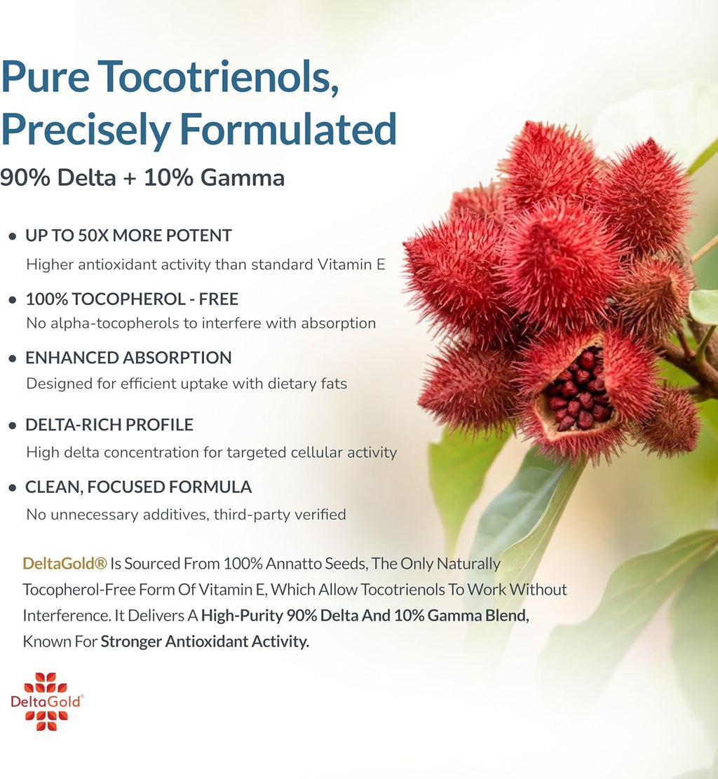 WELLNESS EXTRACT Eannatto Tocotrienols Vitamin E Supplements Tocopherol Free, Non-GMO, Gluten Free & Antioxidant (300MG 60 Softgels)