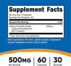 Nutricost Coleus Forskohlii 500mg por Dosis - 2 Botellas (120 Cápsulas)
