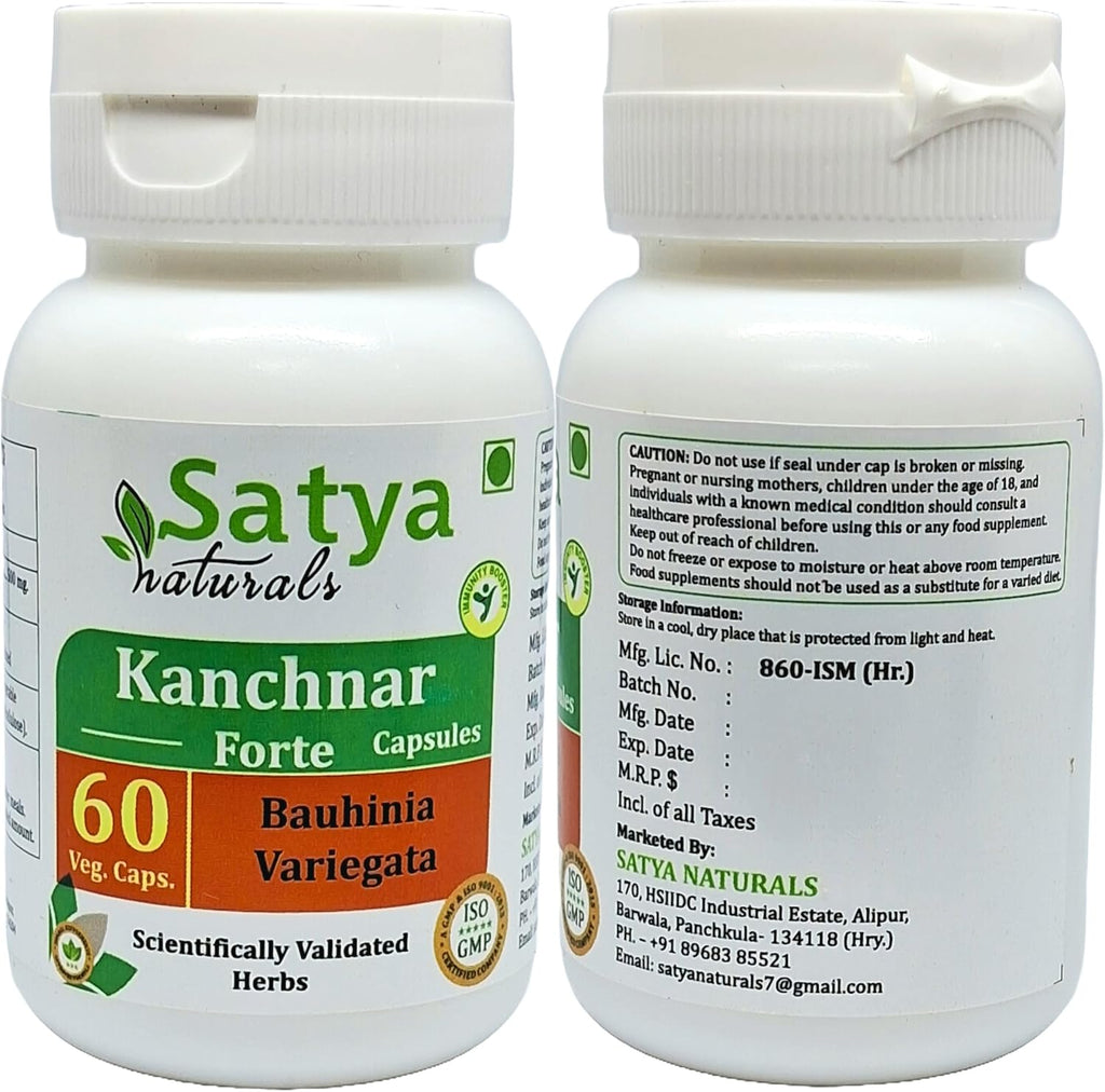 Kanchnar Forte Cápsulas 500 mg - 120 Cápsulas Vegetales (2 Envases de 60)