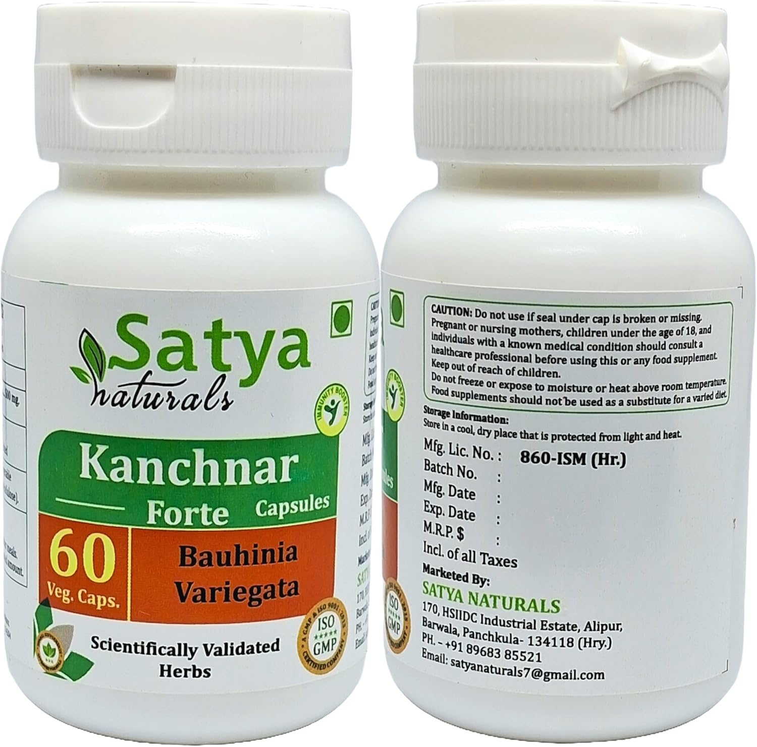 Kanchnar Forte Cápsulas 500 mg - 120 Cápsulas Vegetales (2 Envases de 60)
