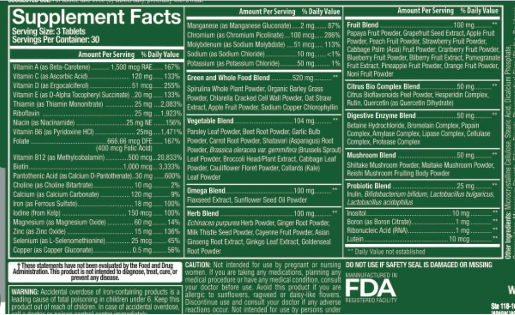 Whole Nature Multivitamínico Diario para Hombres y Mujeres (2 Paquetes)
