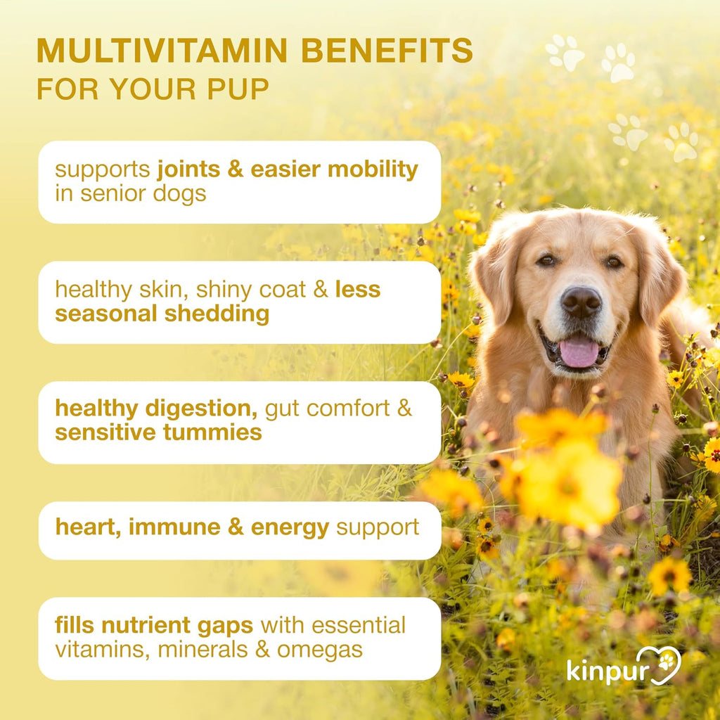 Kinpur Pet Care Multivitamínico 20 en 1 para Perros – 180 Masticables Blandos